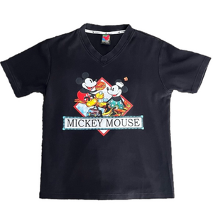 Vintage 90s Mickey & Minnie Mouse Mickey Unlimited V-Neck T Shirt Youth L